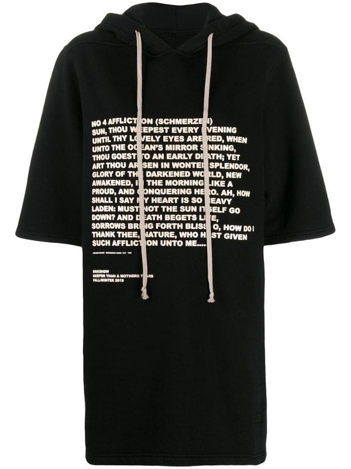 Rick Owens Drkshdw Quote Print Hoodie - Black