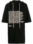 Rick Owens Drkshdw Quote Print Hoodie - Black