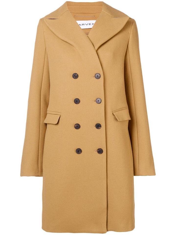 Carven Double Breasted Coat - Neutrals