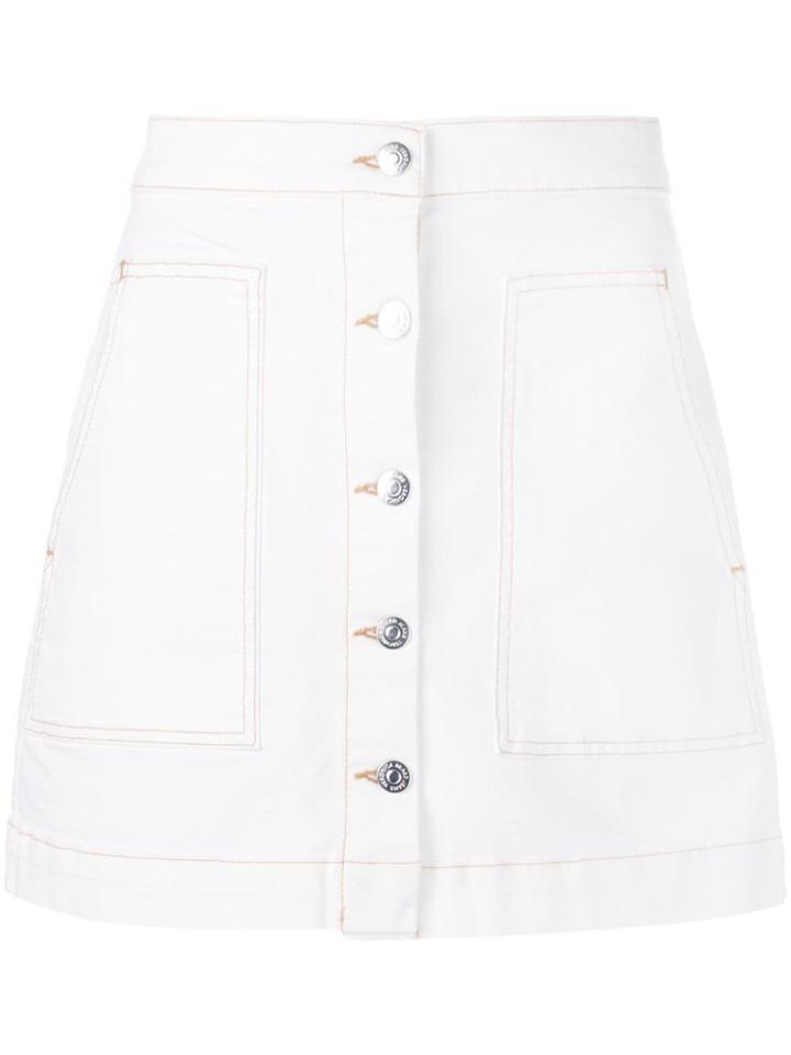 Veronica Beard A-line Denim Skirt - White