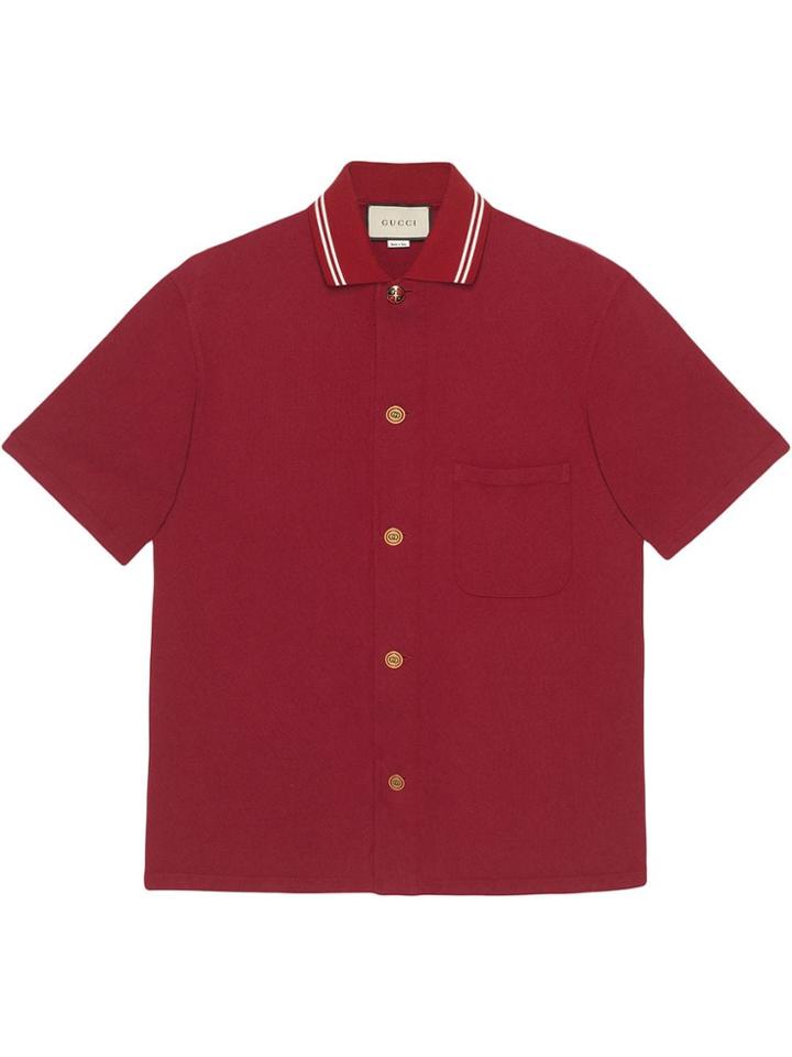 Gucci Cotton Piquet Polo - Red