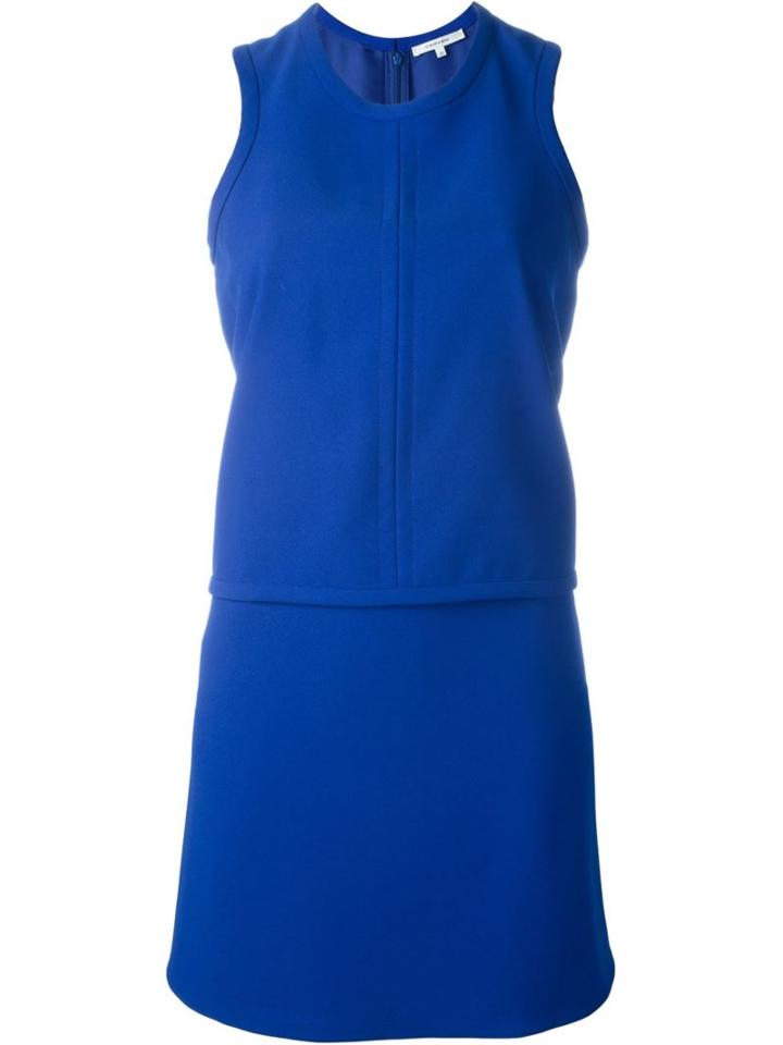 Carven Layered Dress, Women's, Size: 40, Blue, Acetate/viscose/polyester