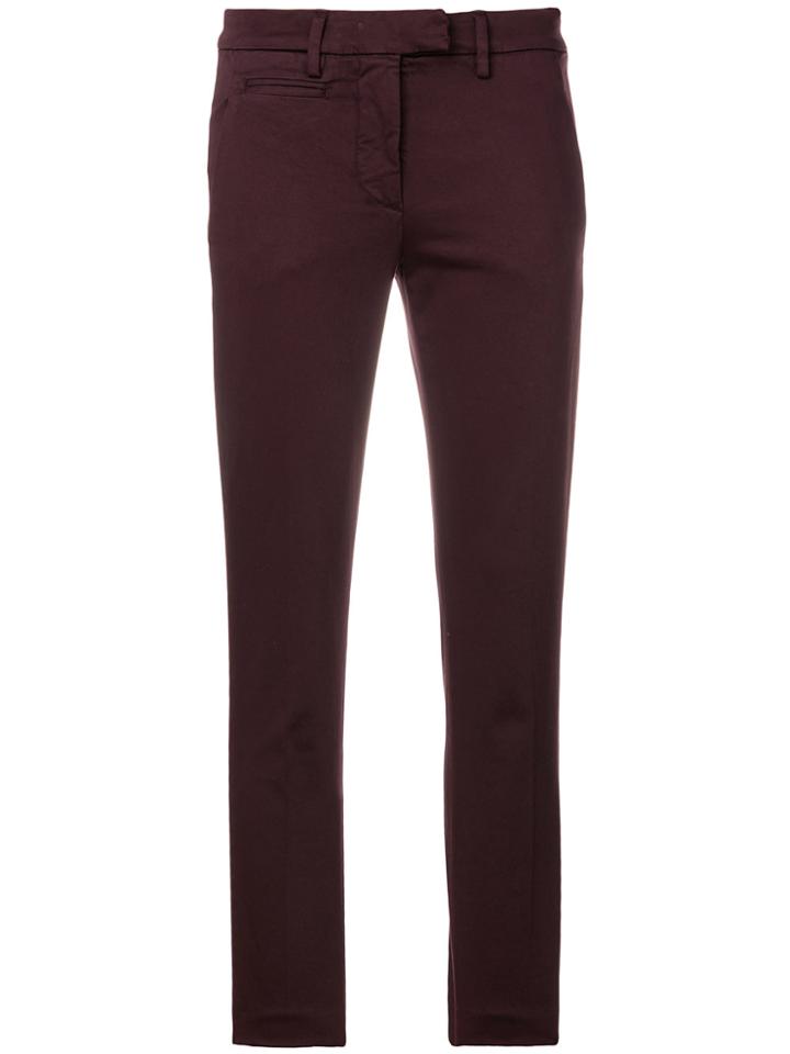 Dondup Skinny Cropped Trousers - Pink & Purple