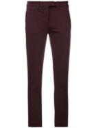 Dondup Skinny Cropped Trousers - Pink & Purple