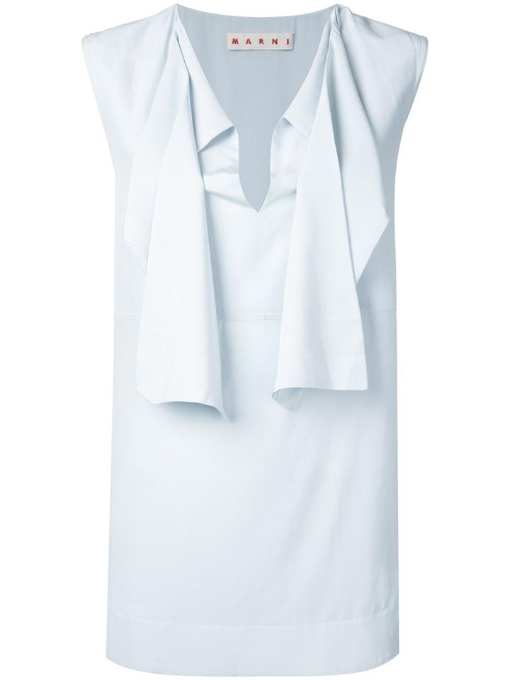 Marni - Tie Neck Blouse - Women - Silk - 40, Women's, Blue, Silk