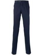 Salvatore Ferragamo Classic Fit Chino Trousers, Men's, Size: 52, Blue, Cotton