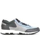 Lanvin Paneled Sneakers, Men's, Size: 9, Grey, Cotton/chamois Leather/suede/rubber