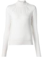 Mugler Cut Out Detail Sweater, Women's, Size: Large, White, Wool