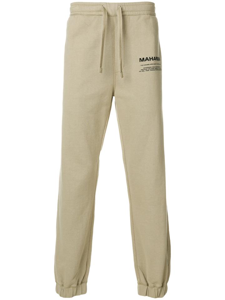 Maharishi Logo Embroidered Track Pants - Nude & Neutrals