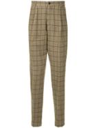 Tomorrowland Check Tapered Trousers - Brown