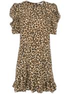 Veronica Beard Ruffled Hem Leopard Print Dress - Brown