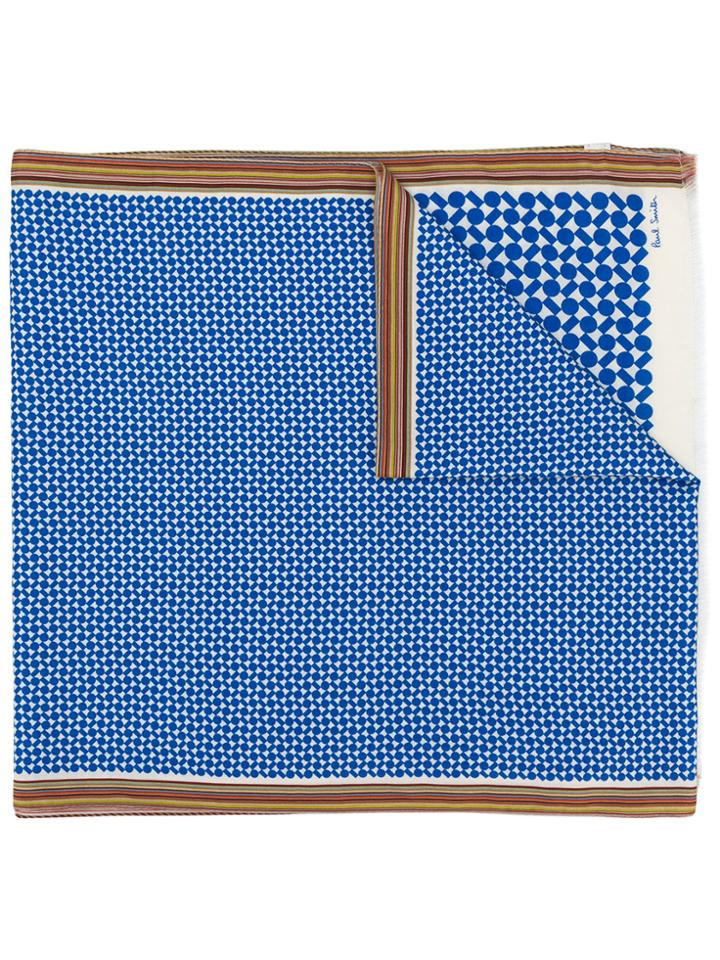 Paul Smith Geometric Motif Scarf - Blue