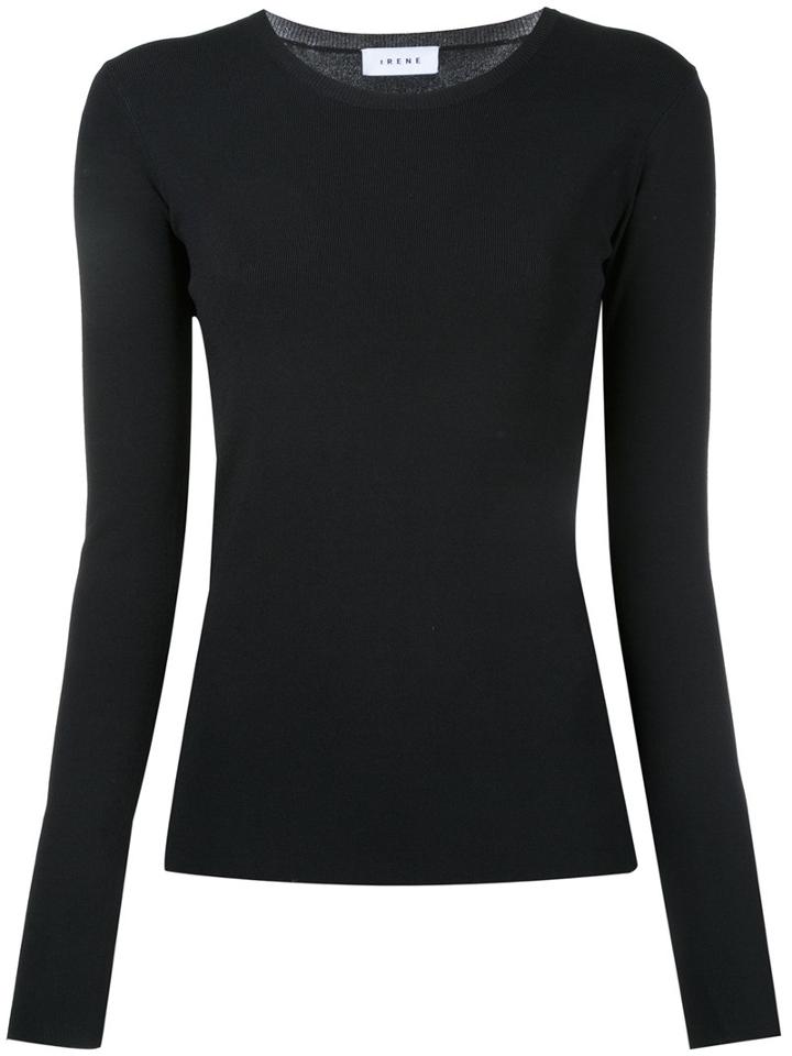 Irene - Crew Neck Jumper - Women - Polyester/rayon - 36, Black, Polyester/rayon
