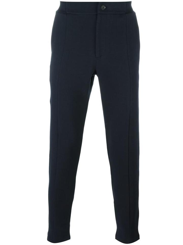 Paolo Pecora Slim Fit Trousers, Men's, Size: Small, Blue, Wool