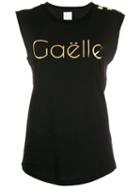 Gaelle Bonheur Button Shoulder Tank Top - Black