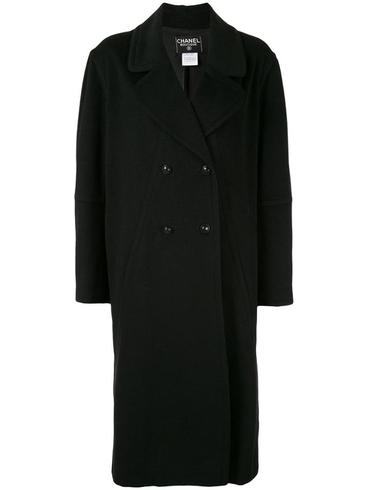 Chanel Pre-owned 1997 Long-sleeve Coat - Black