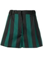 Nº21 Striped Short Shorts - Green
