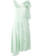 Marni Bow Detail Asymmetric Dress, Women's, Size: 44, Green, Viscose/silk