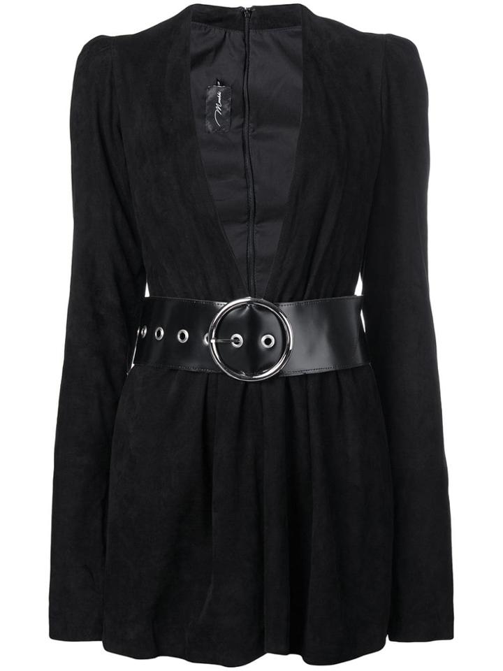 Manokhi Buckled Wrap Mini Dress - Black