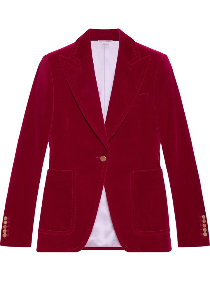 Gucci Velvet Single-breasted Jacket - Pink & Purple