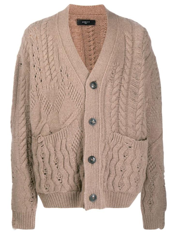 Amiri Cable Knit Cardigan - Neutrals