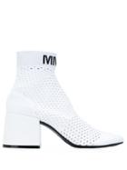 Mm6 Maison Margiela Mesh Effect Booties - White