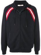Bally Stripe Detail Zip Hoodie - Blue