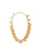 Oscar De La Renta Flower Pearl Necklace - Metallic