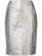 Akris Fitted Knee Length Skirt - Metallic