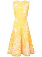Carolina Herrera Floral Embroidered Dress - Yellow