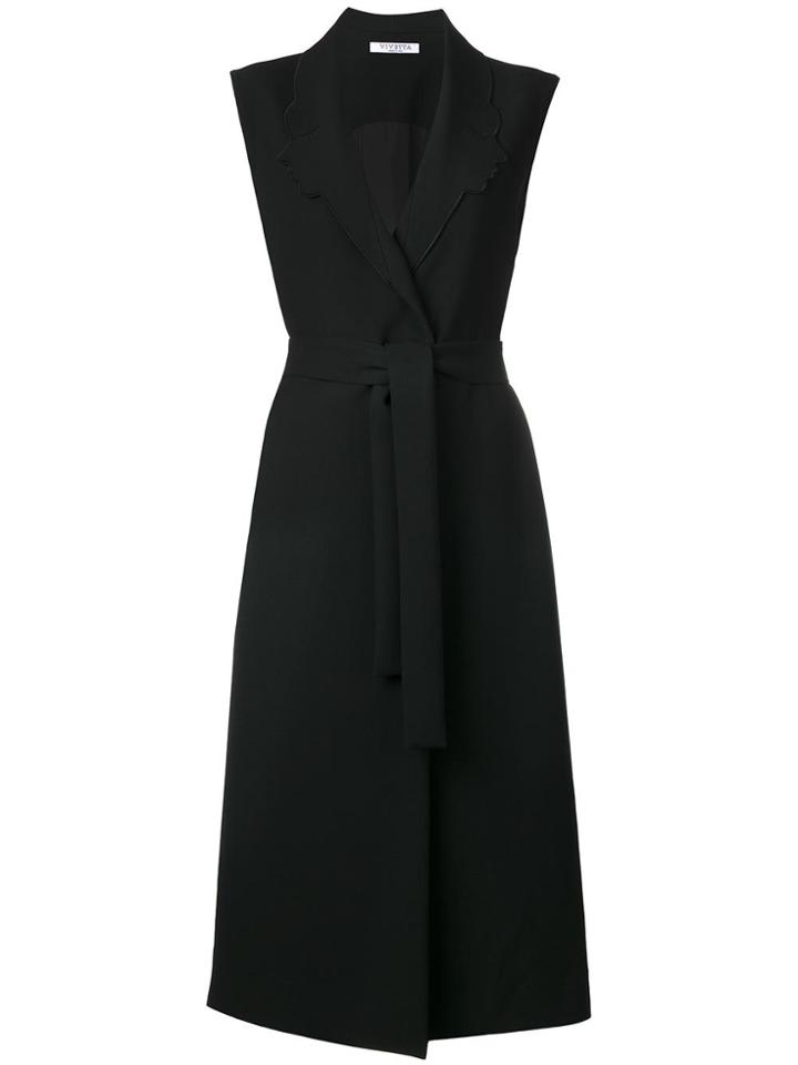 Vivetta Sleeveless Belted Coat - Black