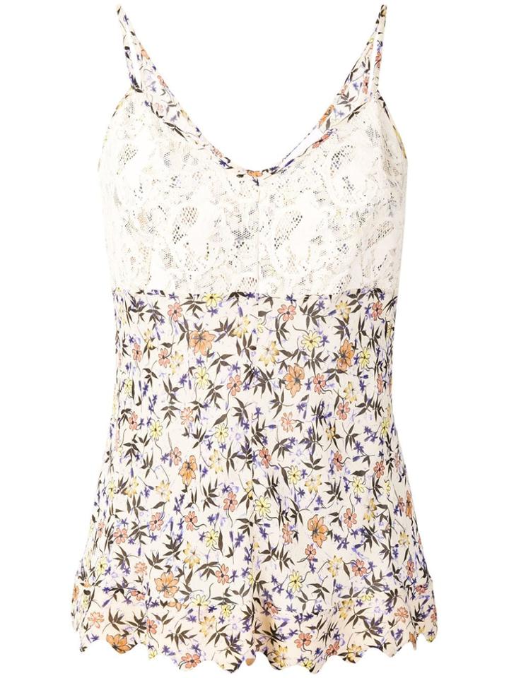 Chloé Floral Print Cami - Neutrals