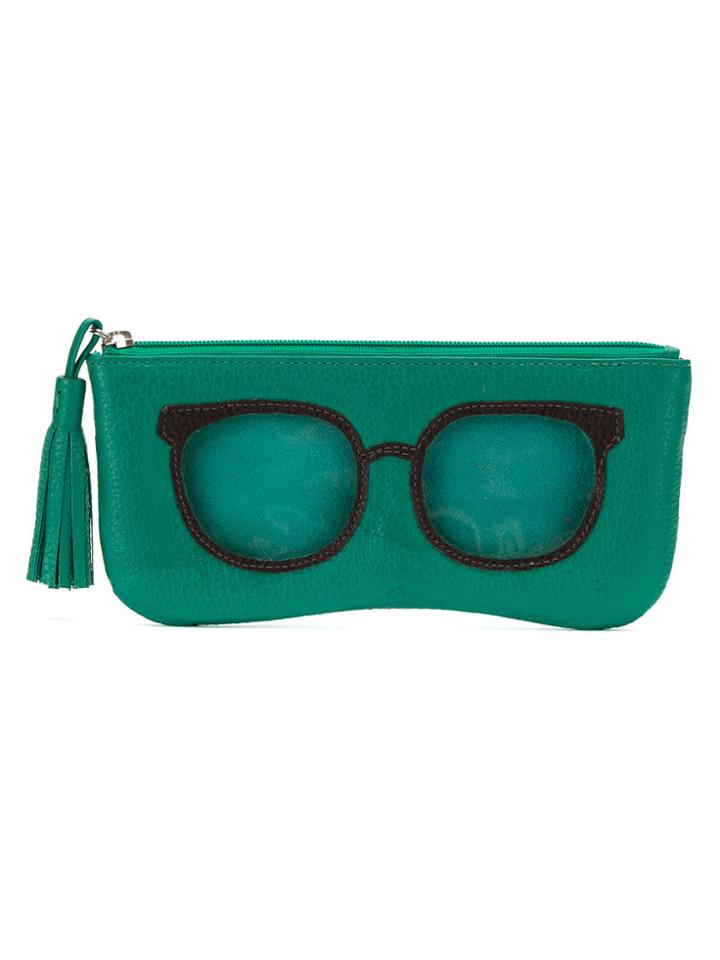 Sarah Chofakian Applique Eyeglasses Case - Green