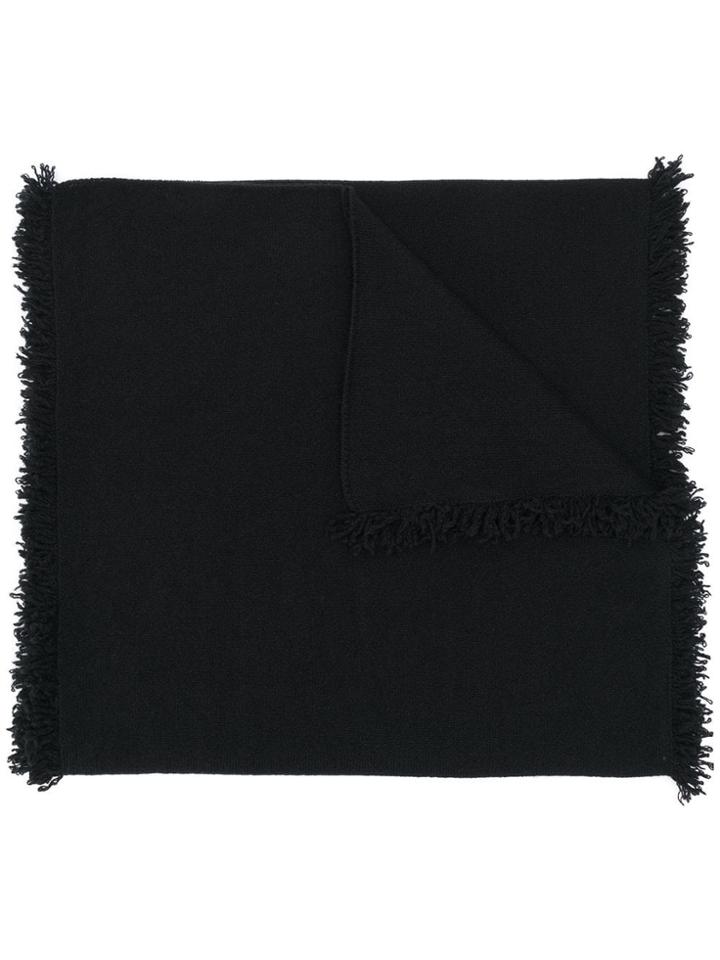 Pringle Of Scotland Fringed Cashmere Scarf In Black