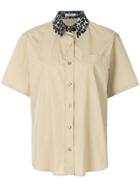 Prada Contrast Collar Shirt - Brown