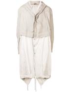 Masnada Hooded Panelled Coat - Neutrals