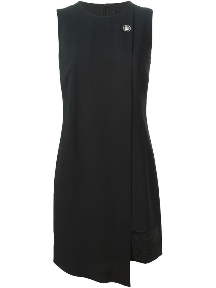 Versus Asymmetric Hem Sleeveless Dress, Women's, Size: 42, Black, Acetate/viscose/spandex/elastane