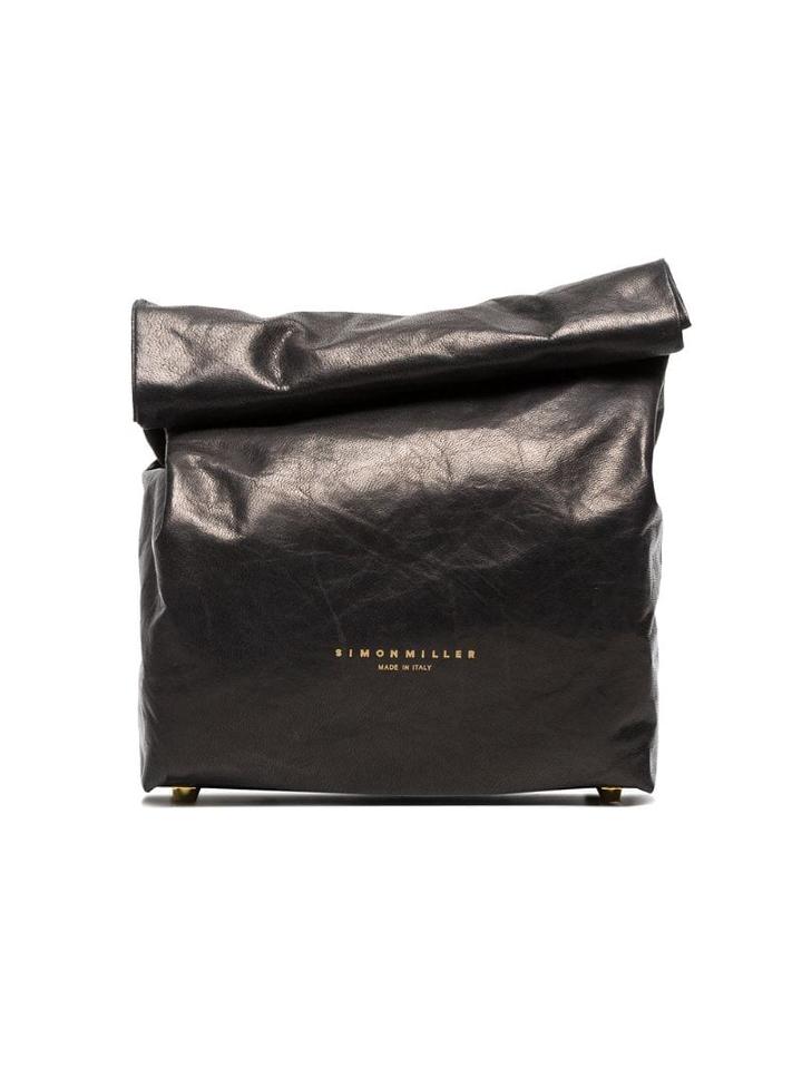 Simon Miller Black Lunchbox 20 Leather Clutch Bag
