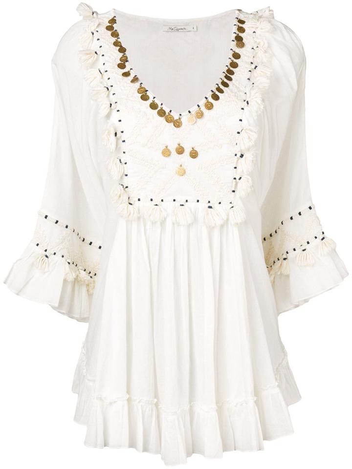 Mes Demoiselles Tassel Embellished Blouse - Neutrals