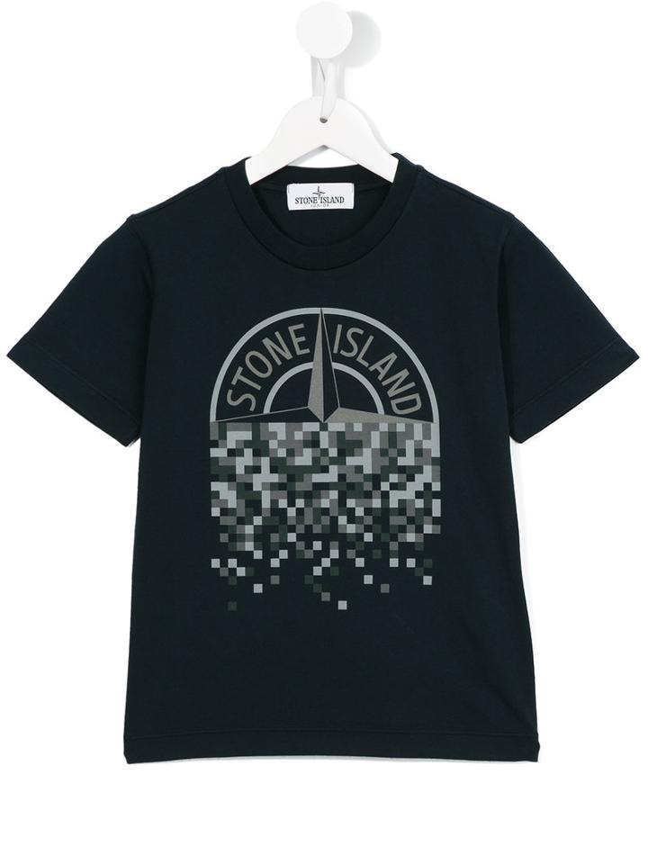 Stone Island Kids Logo Print T-shirt, Toddler Boy's, Size: 4 Yrs, Blue