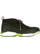 Carven Neo Derby Sneakers, Men's, Size: 43, Green, Leather/rubber