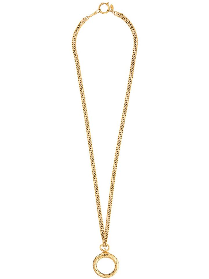 Chanel Vintage Magnifying Glass Necklace - Yellow & Orange