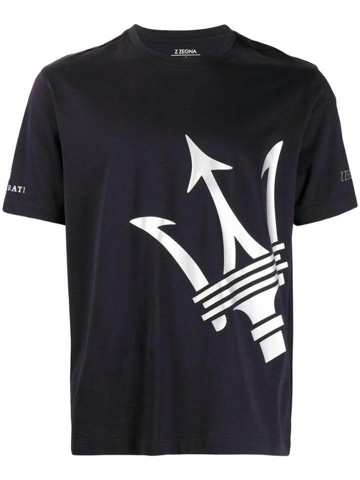 Z Zegna Logo Printed T-shirt - Blue