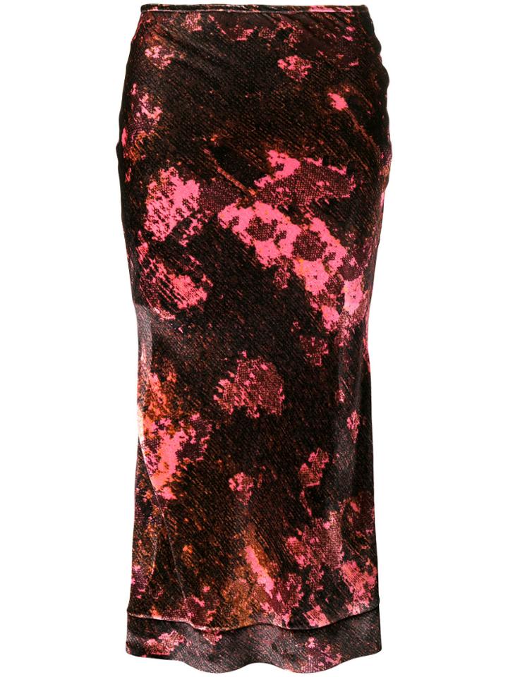 Ellery Floral Print Skirt - Red