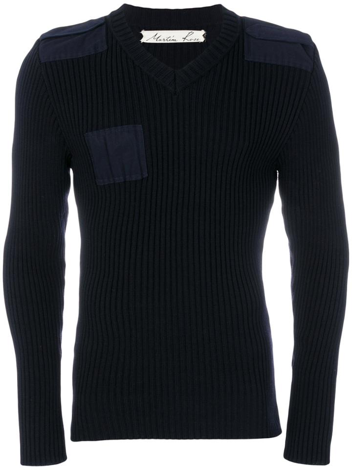 Martine Rose Police Knit Jumper - Blue