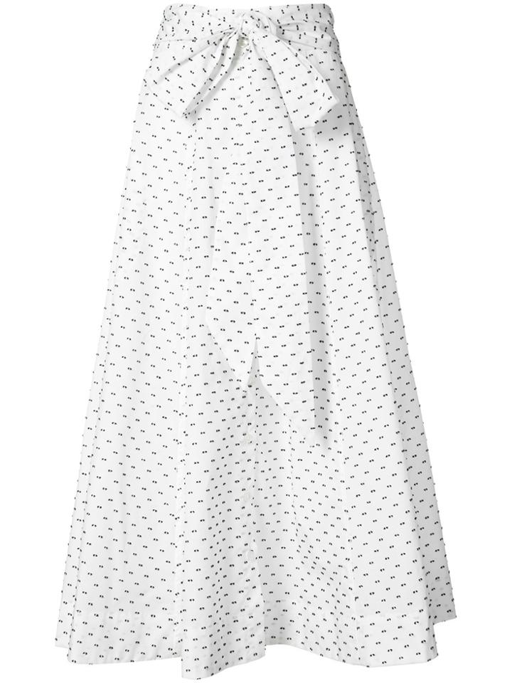 Lisa Marie Fernandez Polka Dot Bow Beach Skirt - White