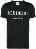 Iceberg Logo Embroidered T-shirt - Black