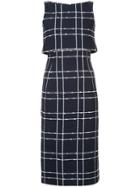 Oscar De La Renta Checked Midi Dress - Blue