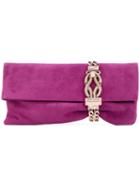 Jimmy Choo - Chandra Clucth - Women - Leather - One Size, Pink/purple, Leather