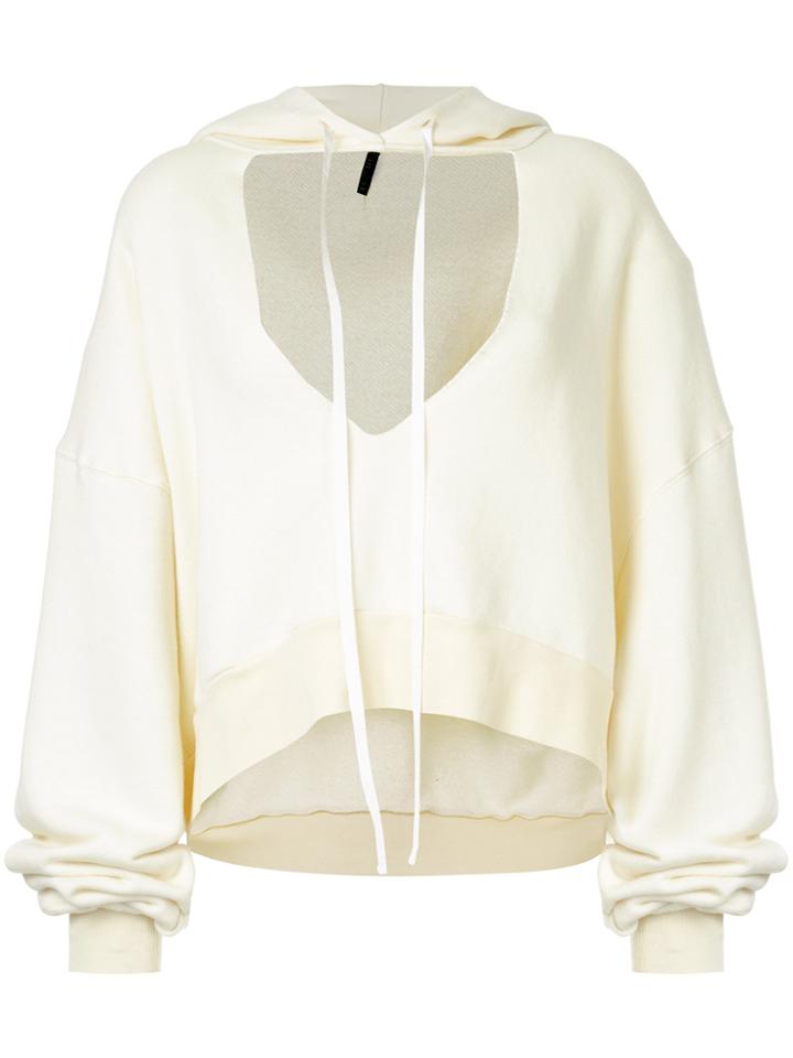 Unravel Project Hooded Cut-out Jumper - White